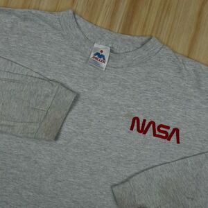 Vintage NASA Space Shuttle Long Sleeve T Shirt Gray Large USA Made